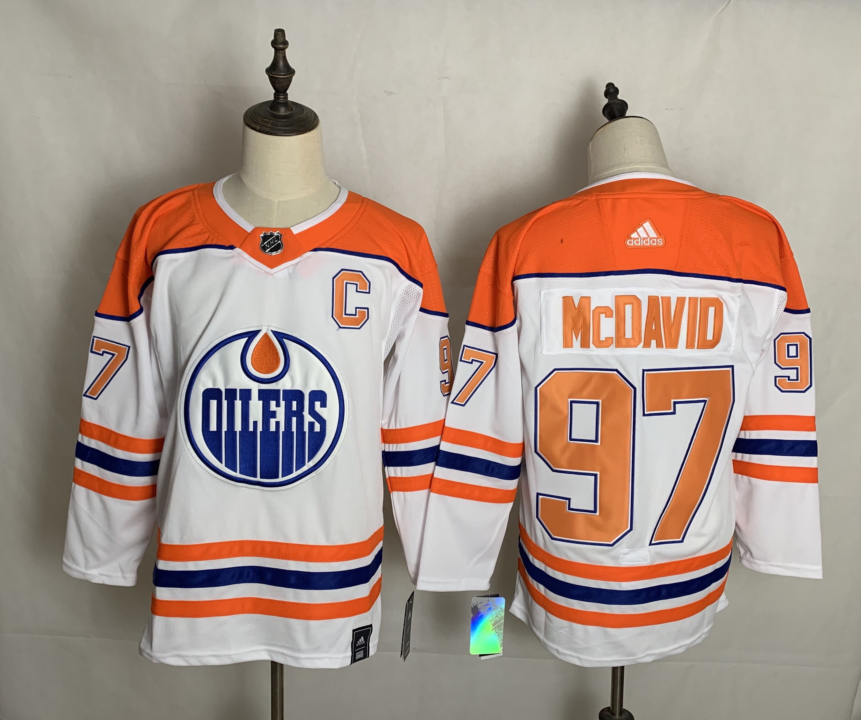 Men Edmonton Oilers #97 Mcdavid White Authentic Stitched 2020 Adidias NHL Jersey